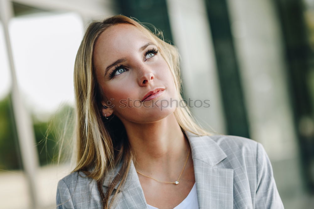 Similar – Image, Stock Photo Beautiful young caucasian woman smiling outdoors