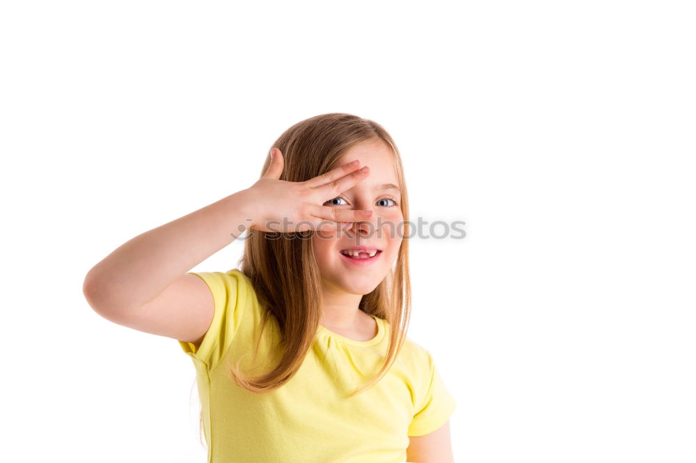 Similar – two women hiding behind rubber gloves