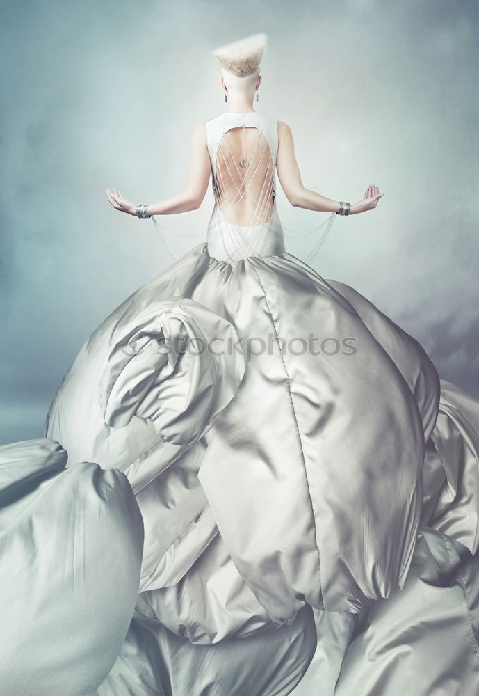 Similar – Image, Stock Photo Back view of a young woman with redhead braids