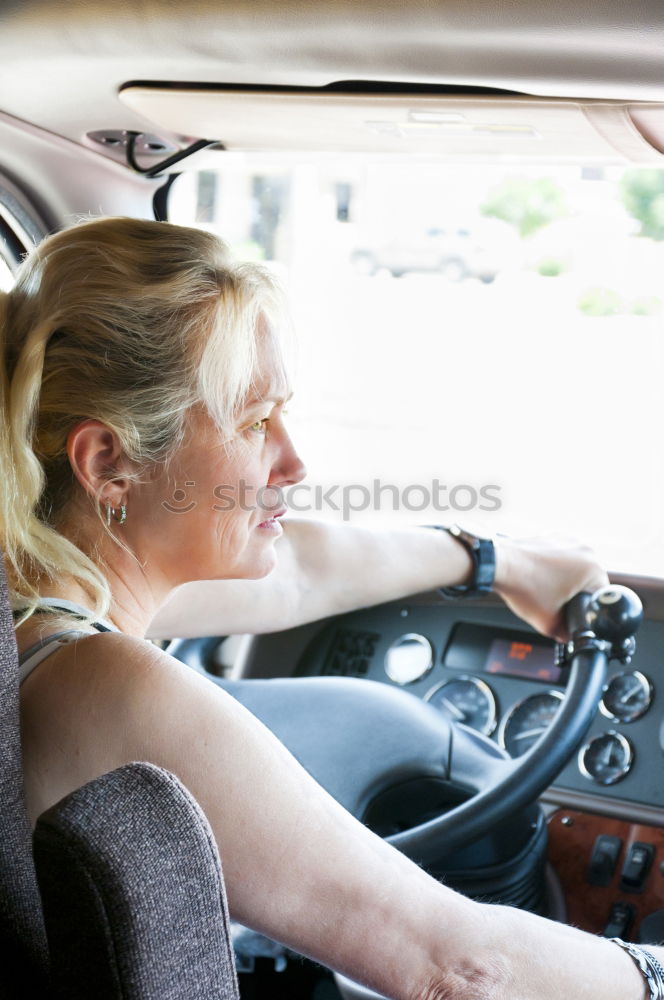 Similar – View of the street from the back seat of a vintage car