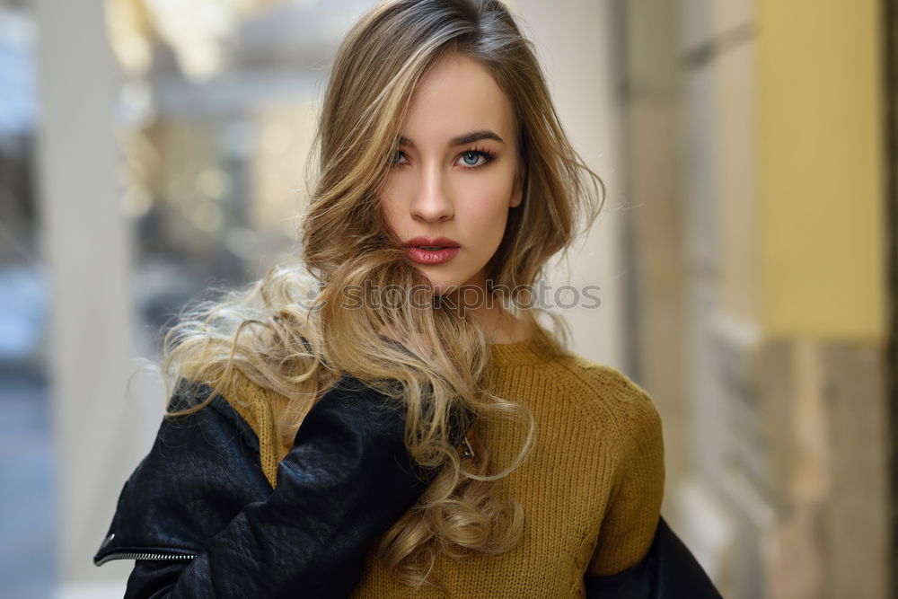 Similar – Image, Stock Photo Blonde woman in urban background