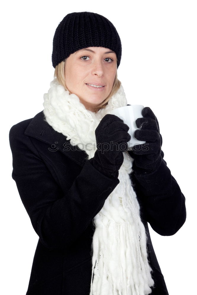 Similar – Image, Stock Photo Pretty girl with wool hat in a park