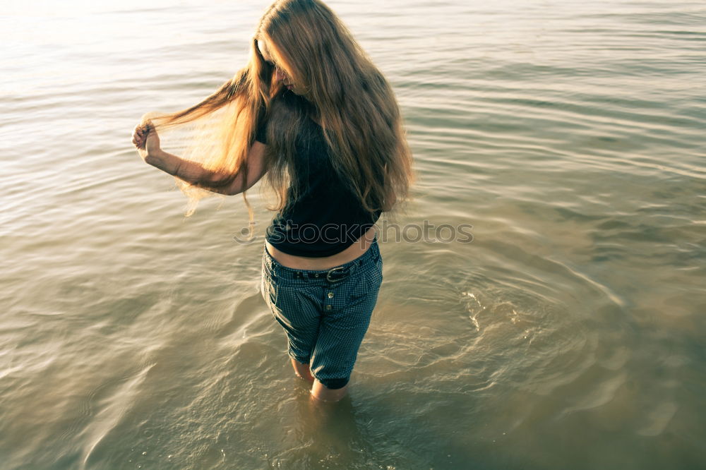 Similar – Image, Stock Photo sea-lake… Summer Child