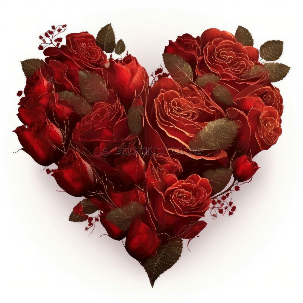 Similar – Image, Stock Photo Red rose bouquet with bow and heart