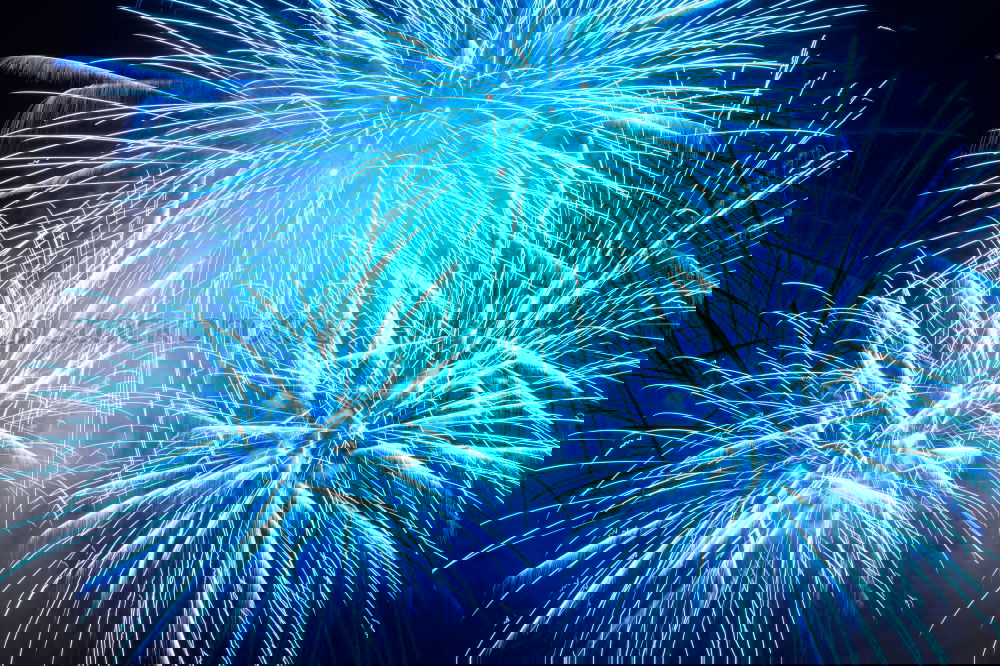 Image, Stock Photo Blue colorful fireworks