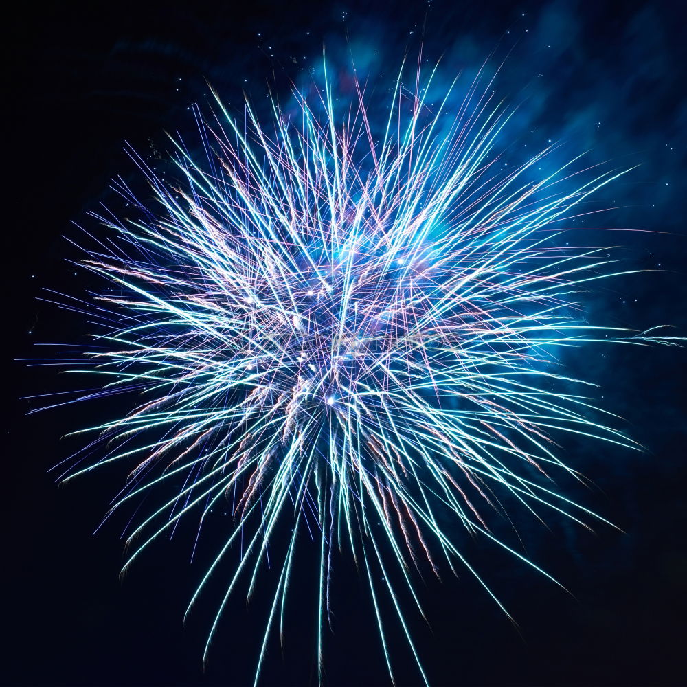 Similar – Blue fireworks with water reflection