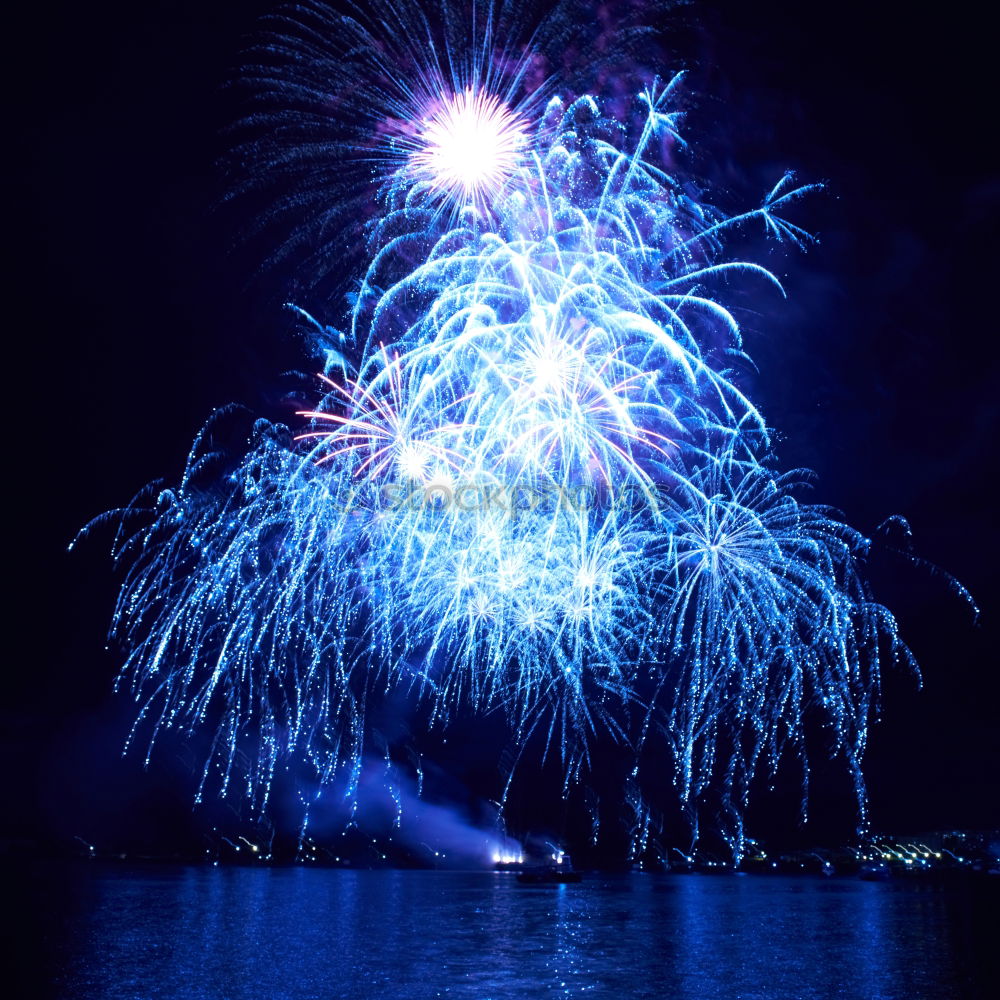 Similar – Image, Stock Photo Blue fireworks on the black sky