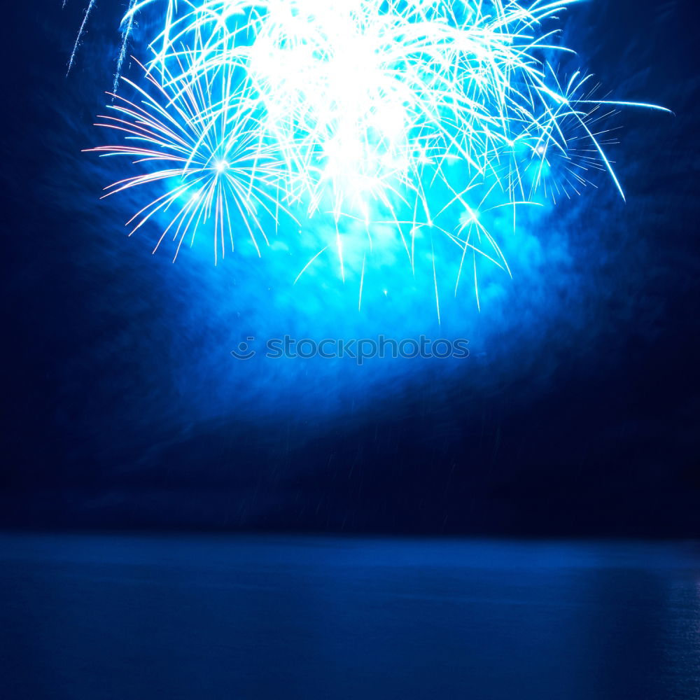 Similar – Image, Stock Photo Blue fireworks on the black sky