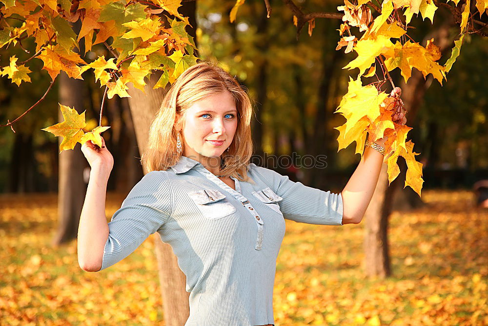 Similar – Image, Stock Photo Pretty young woman with red hair in the autumn park