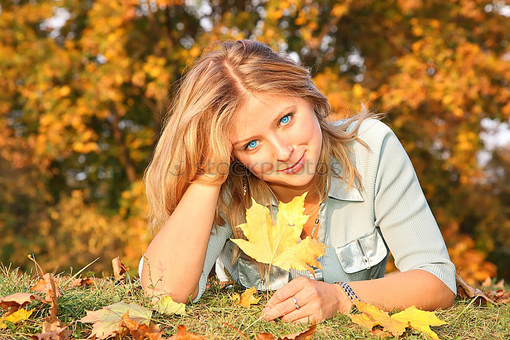 Similar – Image, Stock Photo Pretty young woman with red hair in the autumn park