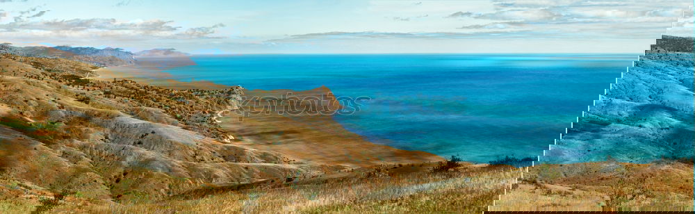 Image, Stock Photo Blue sea waters in spring. Sea coast of Crimea