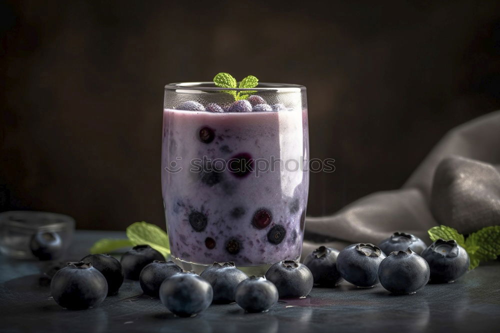 Similar – Image, Stock Photo Blueberry smoothie or milkshake in a jar