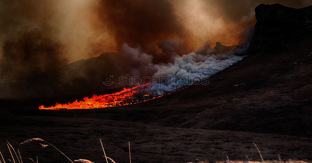 Similar – Image, Stock Photo Wildfire Burns Hill with Flames and Dramatic Smoke