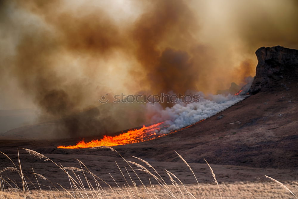 Image, Stock Photo Woolsey Brush Fire Flames and Smoke on Hillside Burning