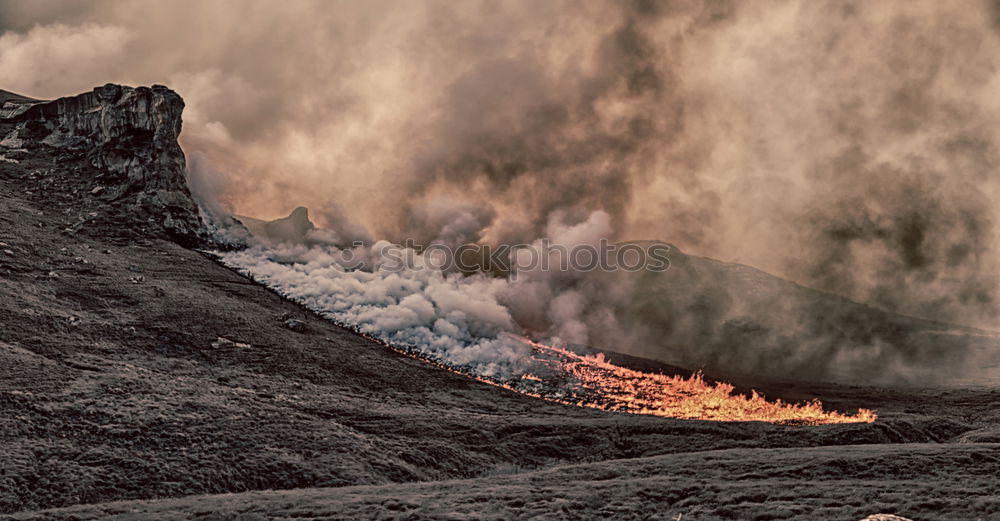 Image, Stock Photo Wildfire Burns Hill with Flames and Dramatic Smoke