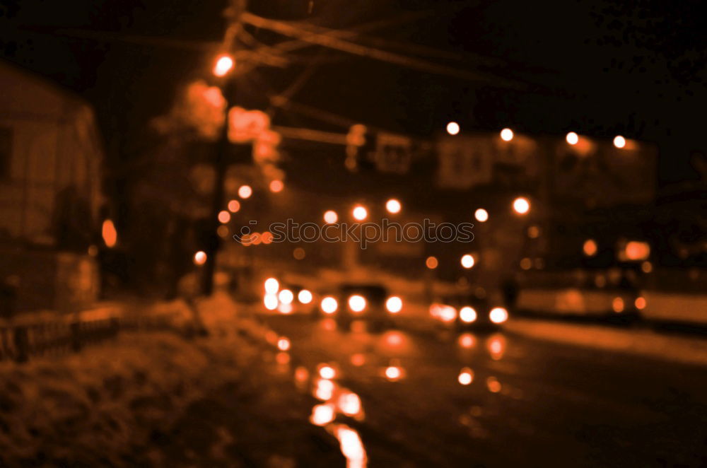 Similar – snowy road at night Night