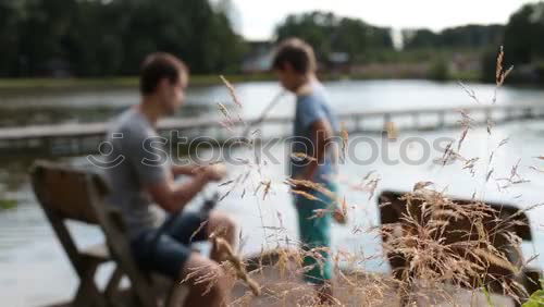 Similar – Image, Stock Photo Mother with her seven year old daughter laughing