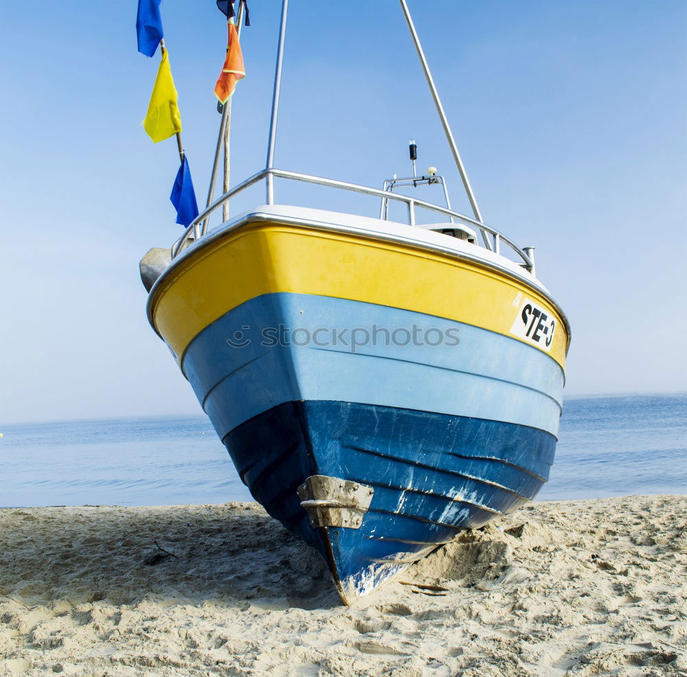 Image, Stock Photo fishing boat Sand Air