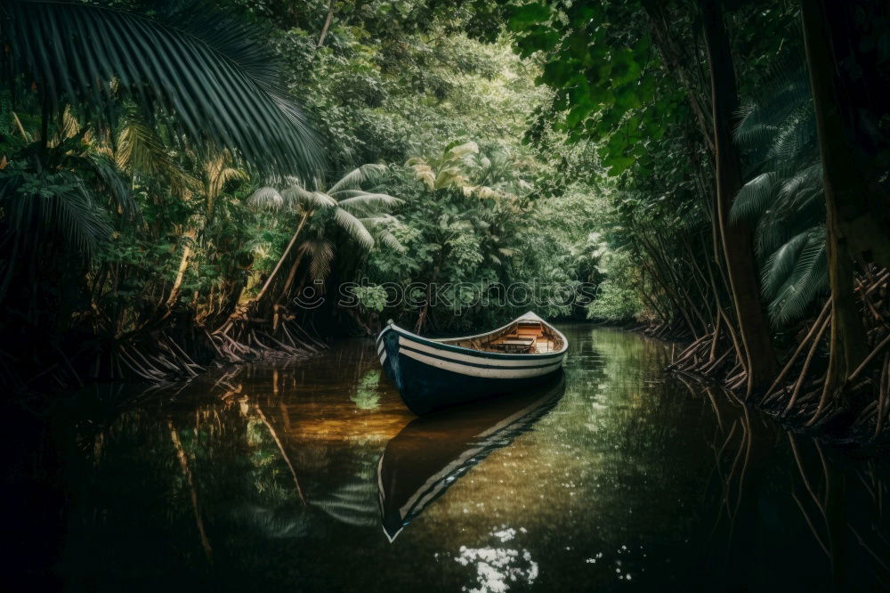 Image, Stock Photo Boy sitting on air-filled plastic crocodile in a lake