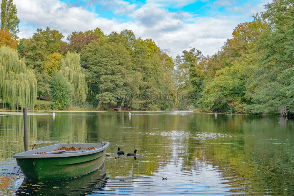 Foto Bild Ein Modellsegelboot segelt an einem Sommertag auf einem Weiher