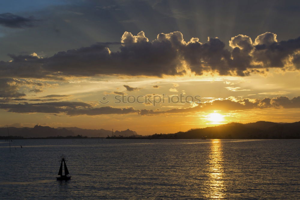 Lake with boat Watercraft