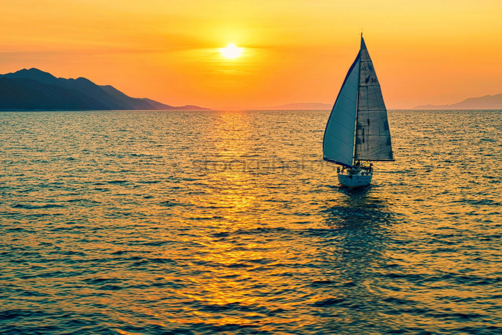 Image, Stock Photo Sundown in Bequia Water