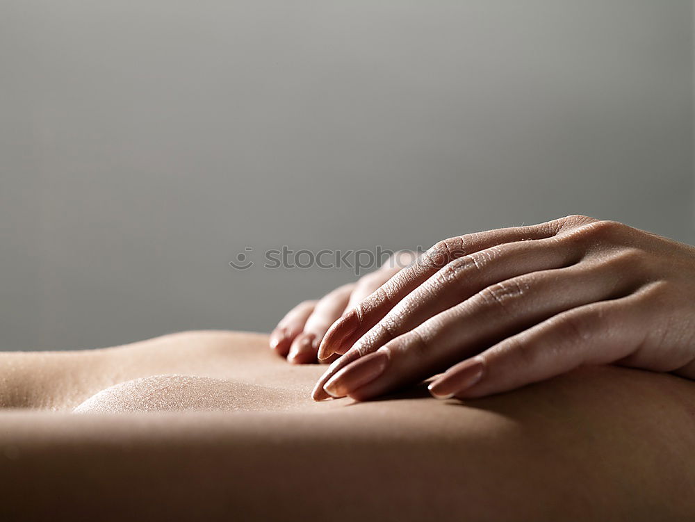 Similar – Image, Stock Photo Man enjoying a back massage