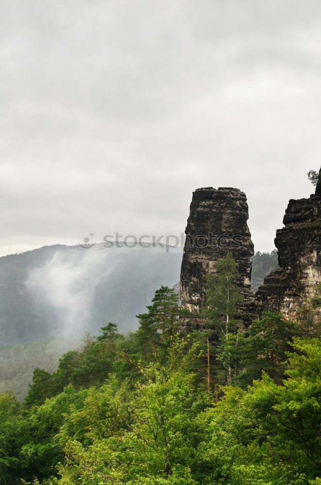 Similar – View of the Teufelsturm and the Elbe valley