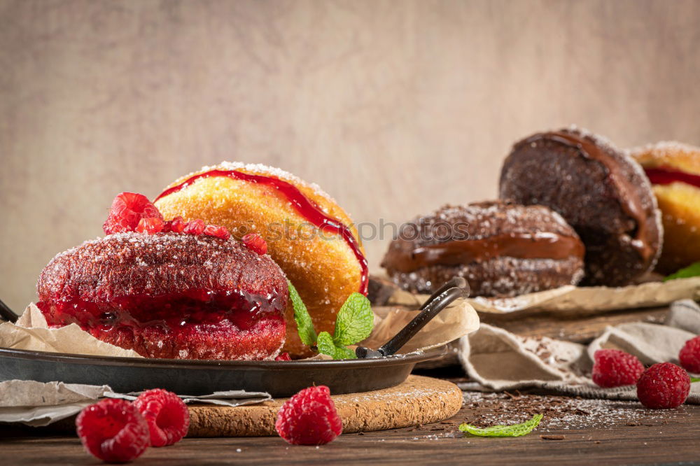 Image, Stock Photo pie with raspberries and apricots