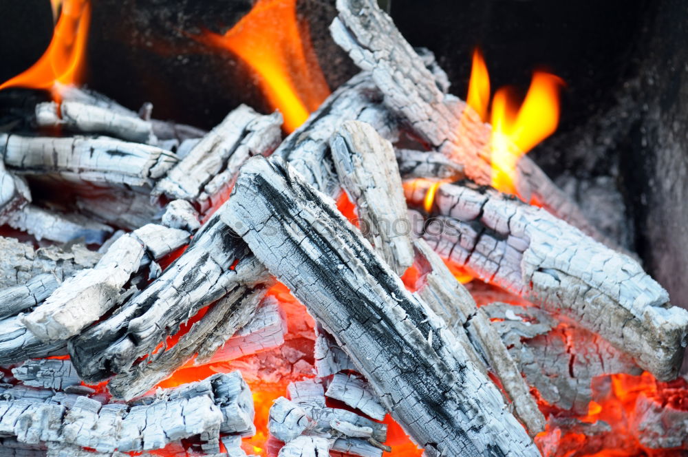 Similar – Image, Stock Photo Closeup of the wood burns on fire