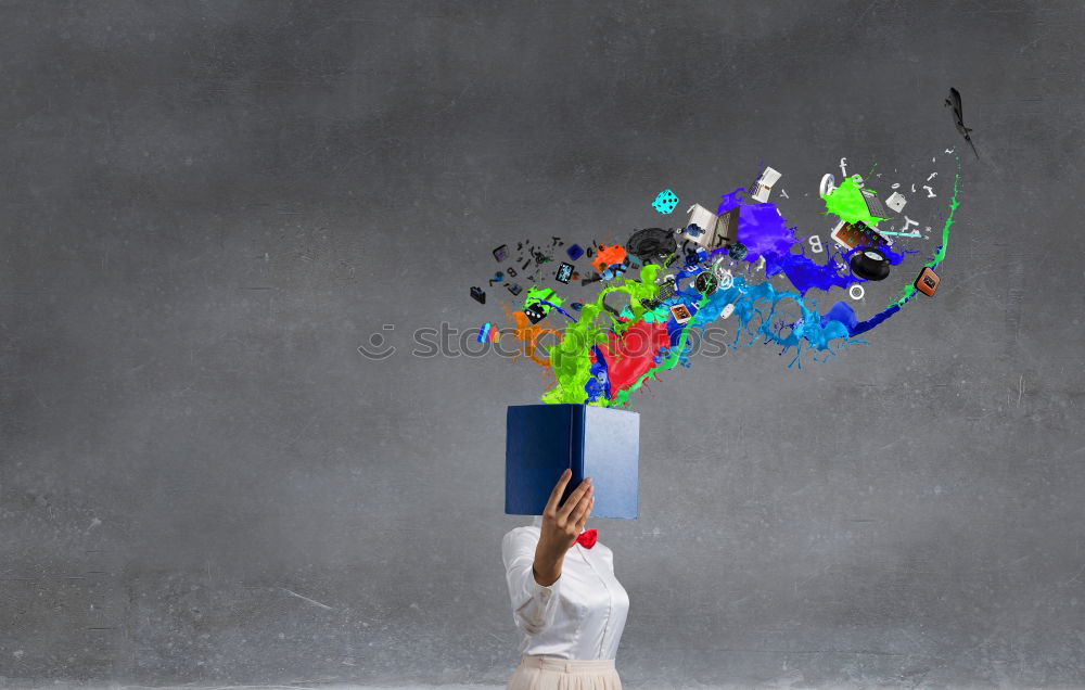 Similar – Image, Stock Photo Rubber worms: Don’t oversleep at the start of school! The teacher threatens with a stick because a student in class fell asleep