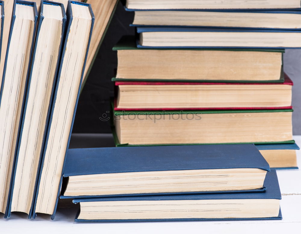Similar – Image, Stock Photo books with blue cover, black background