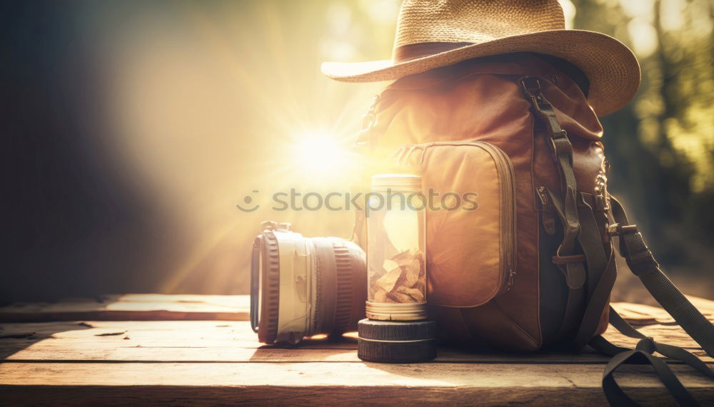 Similar – Woman and vintage suitcase