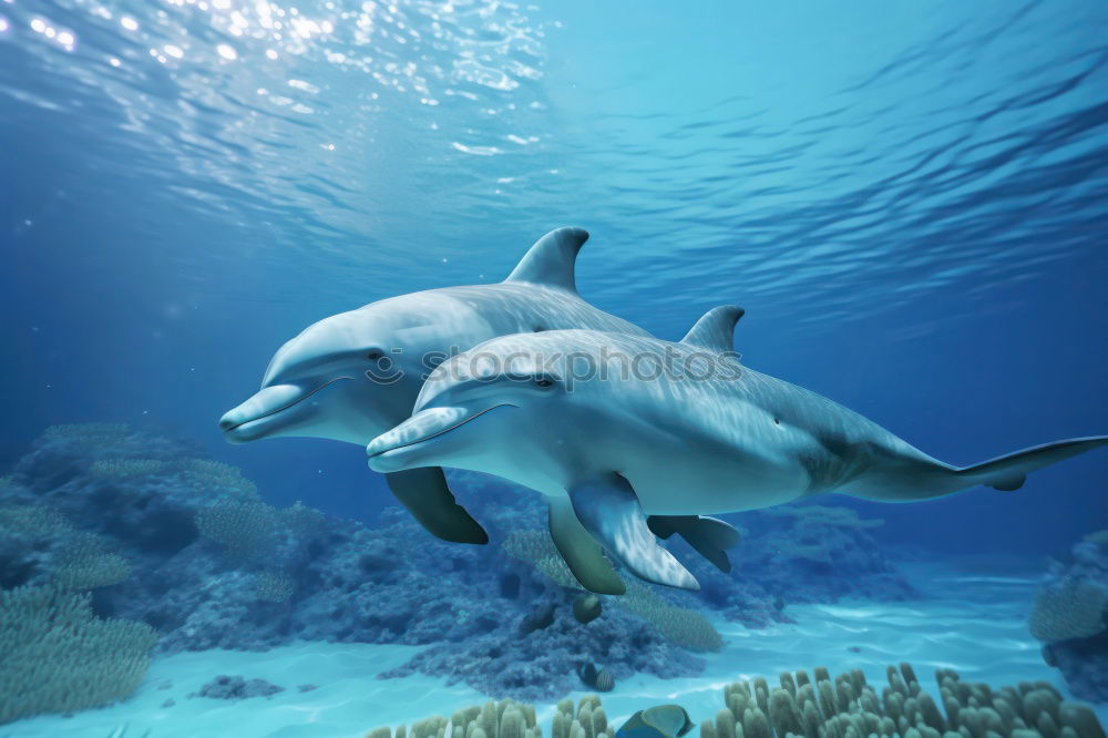 Similar – Dolphins in the reef Water