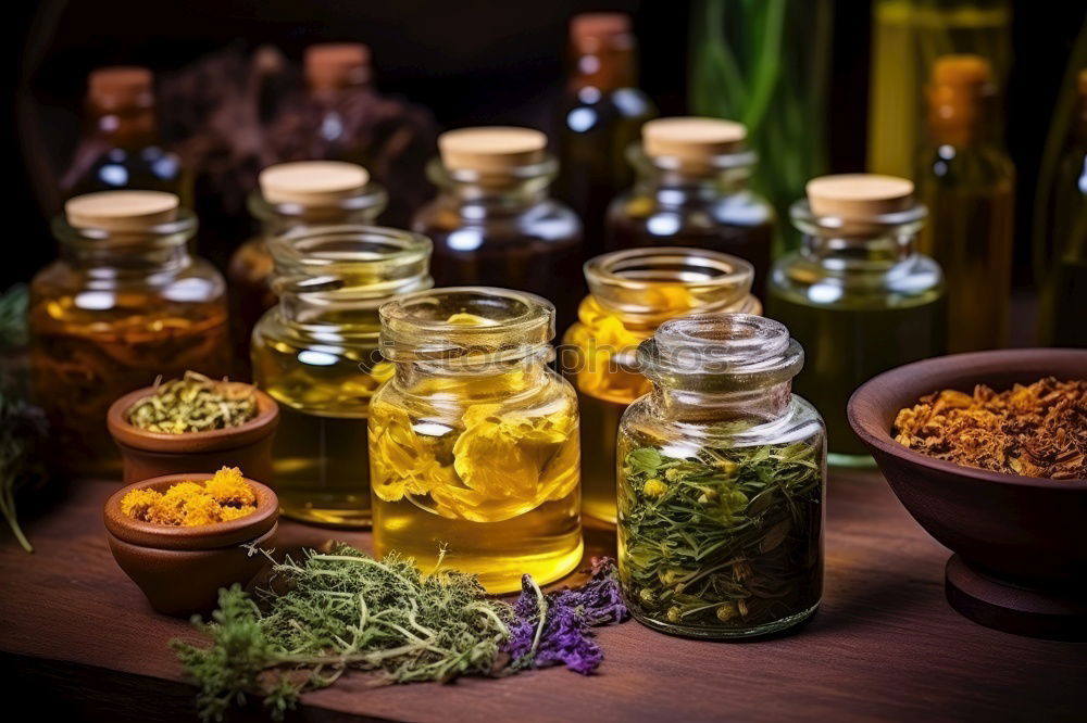 Similar – Image, Stock Photo Spices and oil on table