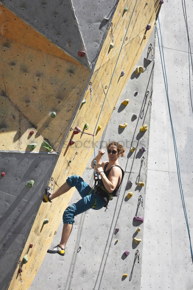 Similar – Image, Stock Photo little girl climbing a rock wall outdoor. Concept of sport life.