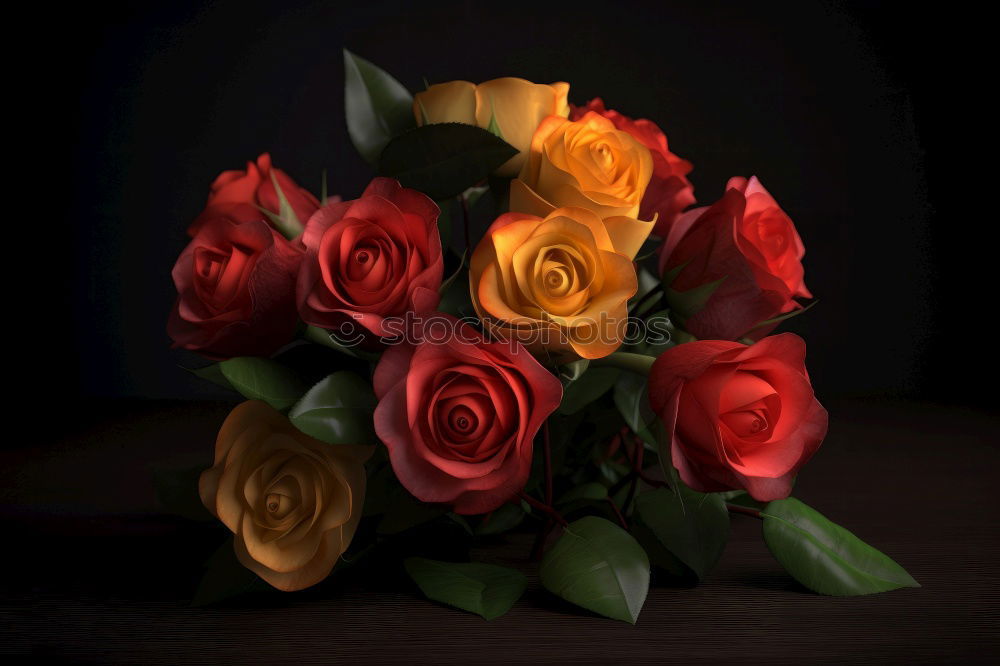 Similar – Red roses on a black background.