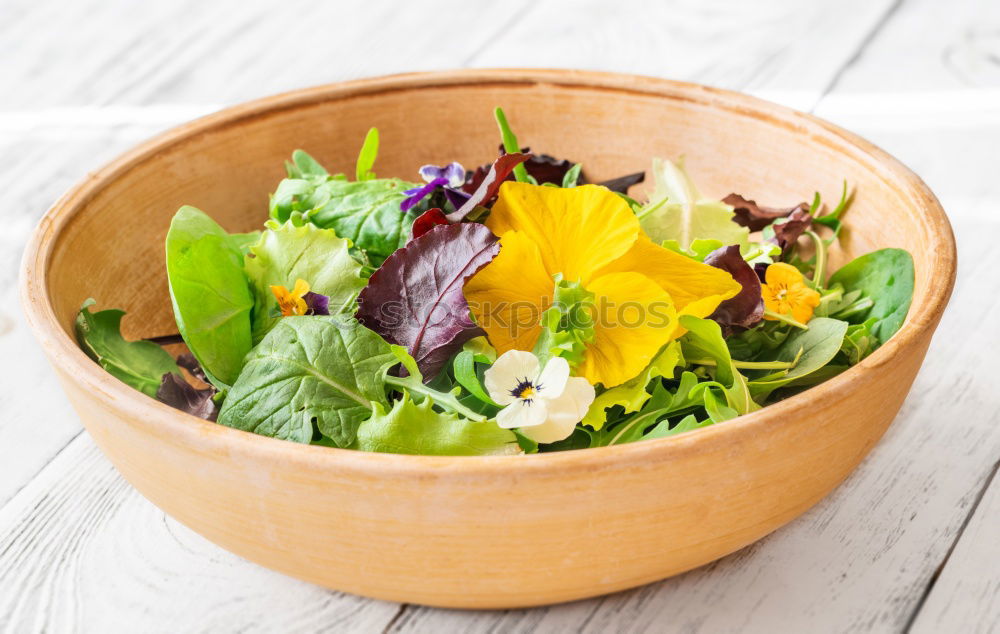 Similar – Image, Stock Photo Spring flowers salad