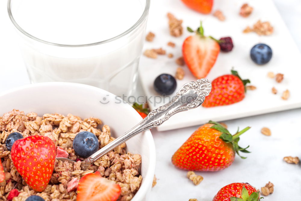 Similar – Image, Stock Photo Yogurt with cereals and strawberries