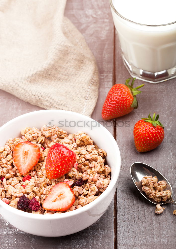 Similar – Image, Stock Photo Yogurt with cereals and strawberries