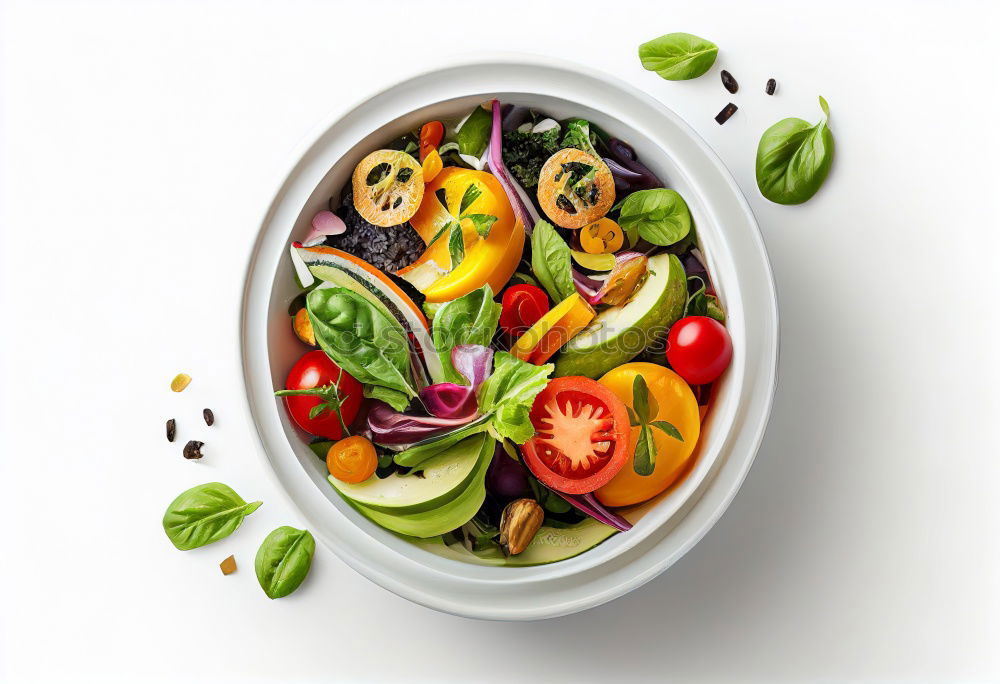 Similar – Image, Stock Photo Chickpea salad in bowl on wooden background