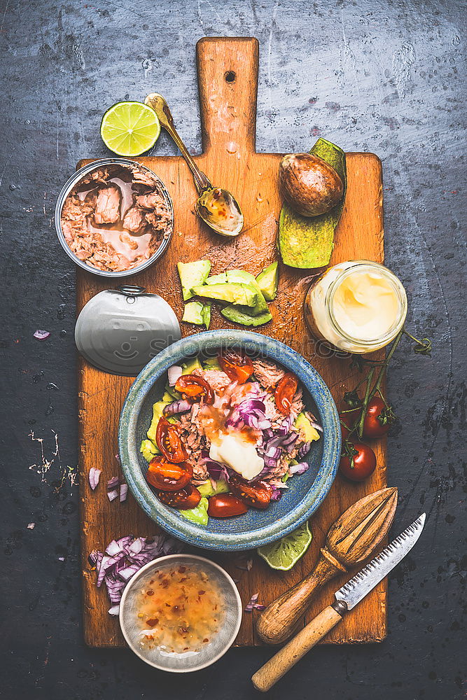 Similar – Image, Stock Photo Balanced diet: beef, steamed vegetables and rice