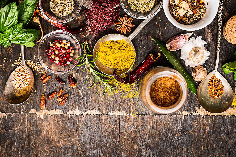 Similar – Image, Stock Photo Spices and oil on table