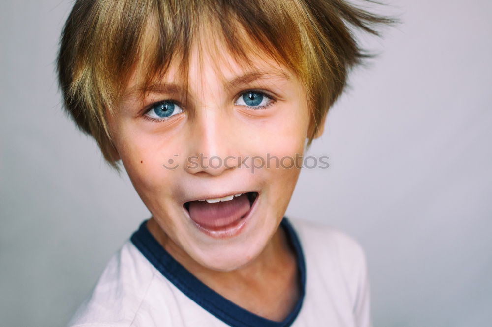 Similar – close up portrait of cute happy child boy