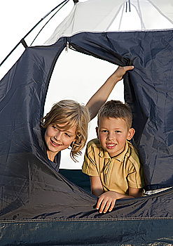 Similar – Children enjoying camping holiday