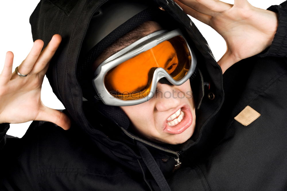 Similar – Woman with ski helmet and ski goggles