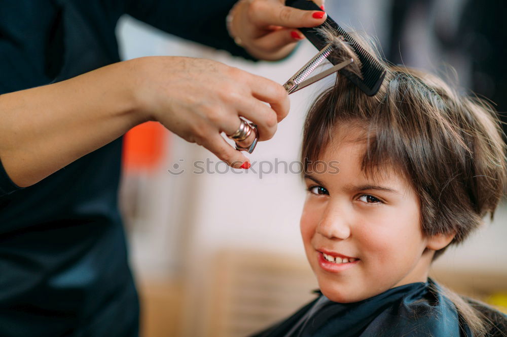 Similar – Image, Stock Photo Barber using grooming machine