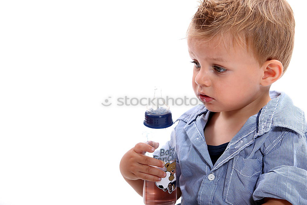 Similar – Image, Stock Photo Boy singing to microphone