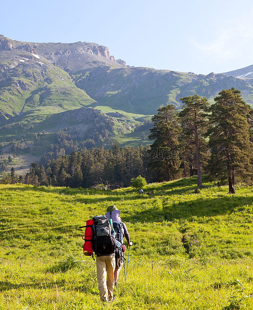 Similar – Image, Stock Photo small! Mountain Hiking