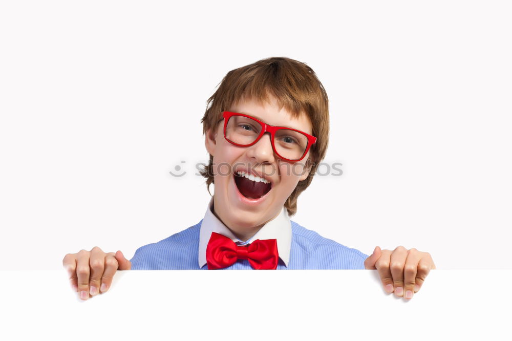 Similar – Image, Stock Photo funny child with colored pencil in the mouth against brick background